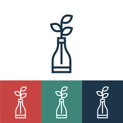 Line icon with plant in bottle
