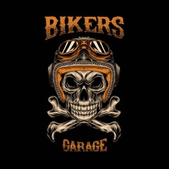 vector of skull biker 