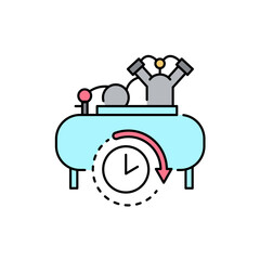 Compressor rental olor line icon. Pictogram for web page, mobile app, promo.
