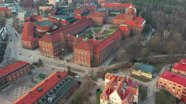 The Royal Institute of technology KTH in Stockholm City. Aerial view.