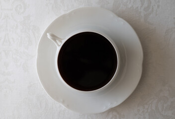 Top View of Coffee Cup with Black Coffee