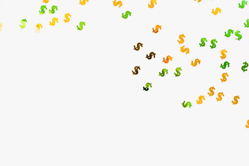 dollars on a white background, dollar sign on a white background 