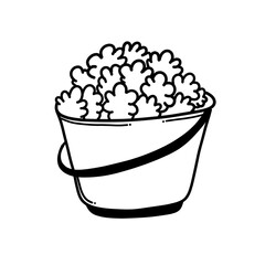 Popcorn doodle vector icon. Drawing sketch illustration hand drawn line eps10