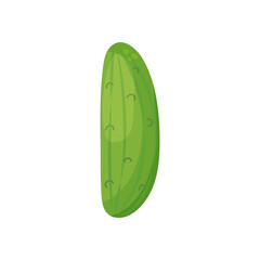 Fresh cucumber vegetable isolated icon. cucumber for farm market, vegetarian salad recipe design. 