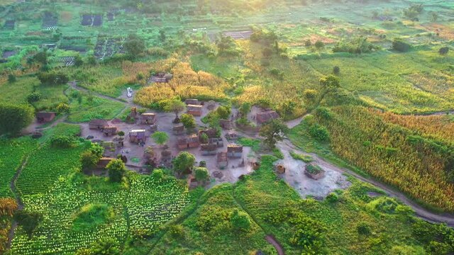 Circling over a village in Malawi Africa with my DJI Mavic Pro drone.