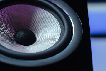 Hi-Fi audio system speaker membrane, carbon suspension. Nice metalized carbon surface. Elite music,...