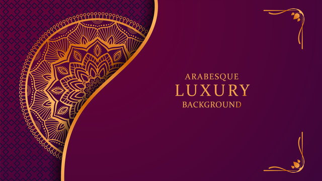 Islamic Ornamental Luxury Mandala Background with golden arabesque mandala