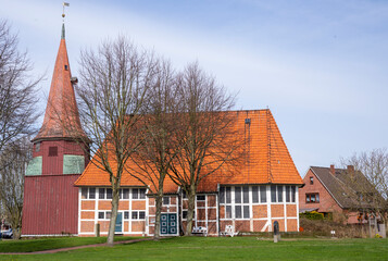 St. Marien, Kirche in Gründendeich im Alten Land, Niedersachsen, Deutschland