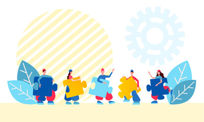 People collect jigsaw puzzles as a symbol of teamwork