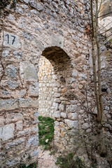 an old castle ruin on the mountain