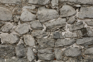 Old stone wall. Texture of gray masonry
