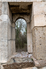 an old castle ruin on the mountain
