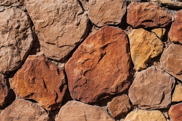 Red stone masonry