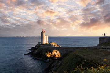 Phare du Petit Minou au couch&eacute; du soleil