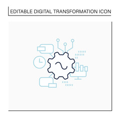 Software line icon. Agile software development. Creating special modern technologies. Digital transformation concept.Isolated vector illustration.Editable stroke