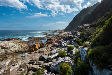 Fototapeta na wymiar Rocky coastline at the Tsitsikamma National Park, South Africa