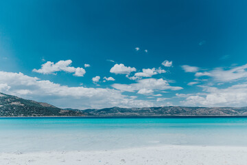 blue sky and white sand beach