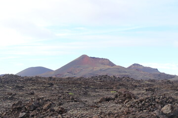 Paysage Volcanique Lanzarote Îles Canaries Espagne