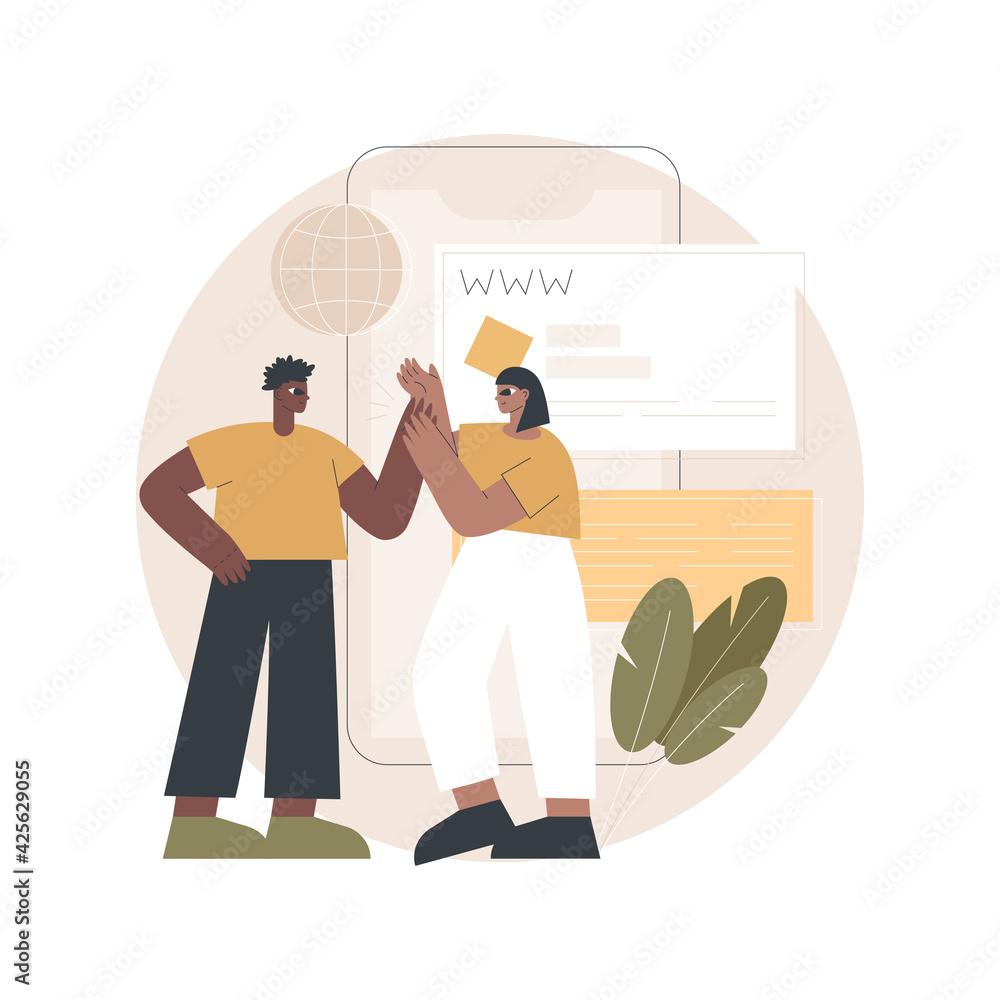 Aufkleber microsites abstract concept vector illustration. corporate website, web development service, mobile 
