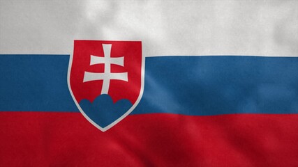 National flag of Slovakia blowing in the wind. 3d rendering