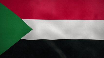 National flag of Sudan blowing in the wind. 3d rendering