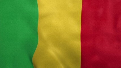 National flag of Mali blowing in the wind. 3d rendering