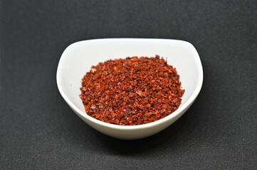Traditional Hot red chili peppers of Gaziantep city, Turkey. It is known as "Pul biber"