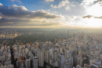 Fototapeta premium buildings in the Jardins district, São Paulo, SP, Brazil, sunset with clouds