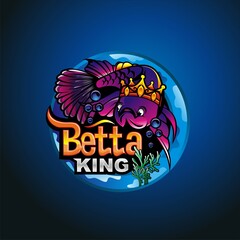 Betta Fish logo design vector and illustration