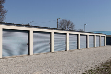 Obraz premium Self storage and mini storage garage units.