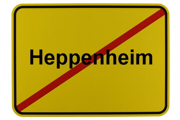 Illustration eines Stadtausgangsschildes der Stadt Heppenheim