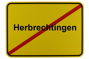 Illustration eines Stadtausgangsschildes der Stadt Herbrechtingen
