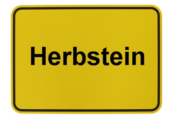 Illustration eines Stadteingangsschildes der Stadt Herbstein