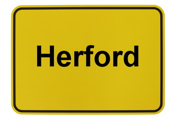 Illustration eines Stadteingangsschildes der Stadt Herford
