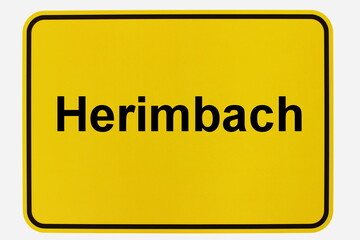 Illustration eines Stadteingangsschildes der Stadt Herimbach