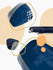 Creative minimalist hand-painted illustration for wall decoration, postcard cover design or brochure design.