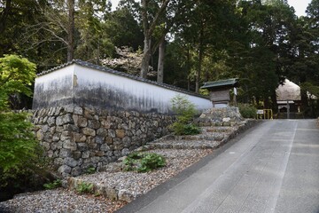 A scene of the precincts of a Japanese temple,'Honkoji temple' in Kosai City, Shizuoka Prefecture.