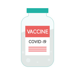 COVID-19 vaccination concept. Icon of the bottle of vaccine against coronavirus. 