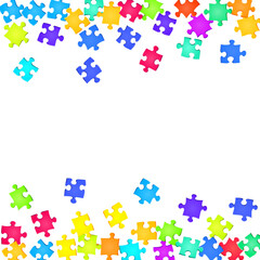 Game riddle jigsaw puzzle rainbow colors pieces