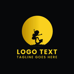 Childcare dream golden logo design illustration template