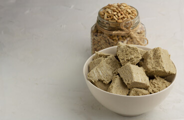 Sunflower halva is traditional estern europe dish