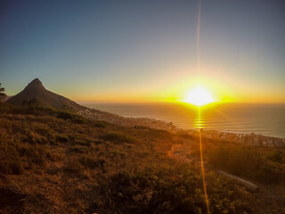 Naklejka premium Sunset from Signal Hill, Cape Town, South Africa