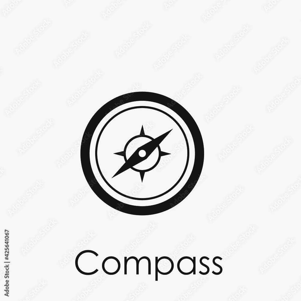 Poster compass vector icon. editable stroke. linear style sign for use on web design and mobile apps, logo.