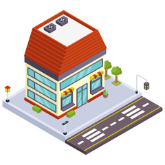 
Well designed isometric style icon of shop, easy to use 


