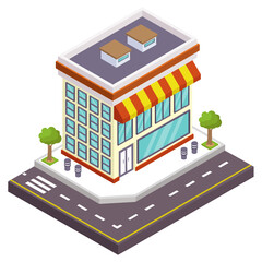 
Well designed isometric style icon of shop, easy to use 

