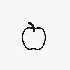 Apple vector icon.  Editable stroke. Linear style sign for use on web design and mobile apps, logo. Symbol illustration. Pixel vector graphics - Vector