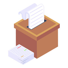 
Documents box carton, isometric icon download 

