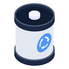 
A recycle bin icon in isometric trendy design 

