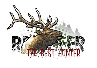 Deer Head Banner Vector Illustration - 425642449