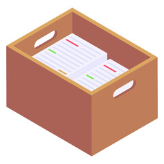 
Icon of files box in editable design

